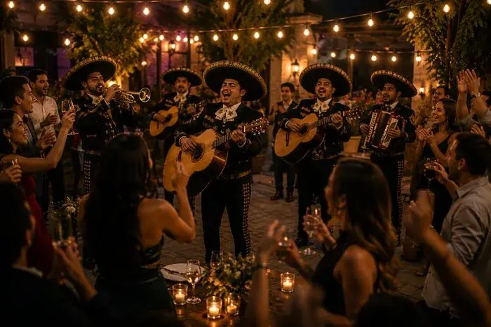 Grupo de mariachi completo tocando en Galapagar